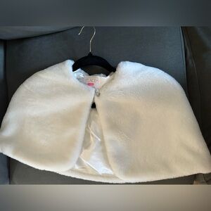 White Faux Fur Cape